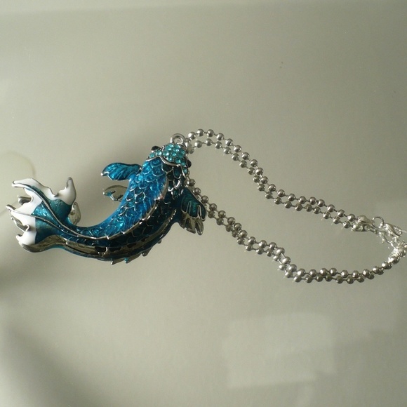 ❤️ Blue-Silver Fish Purse, Car Mirror Charm 5 Star - Picture 4 of 8